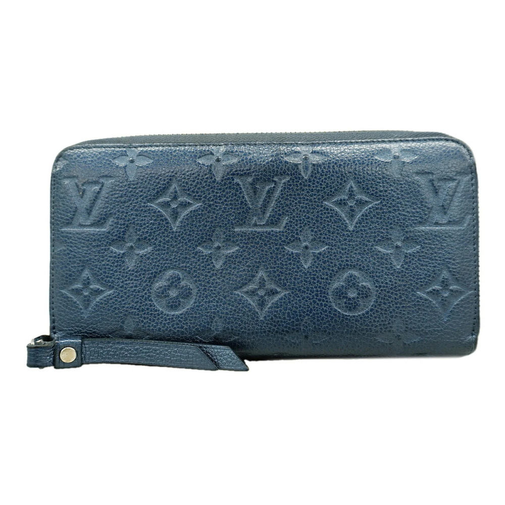 Louis Vuitton Monogram Empreinte Zippy Wallet M80958 Navy Blue Women's Long